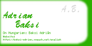adrian baksi business card